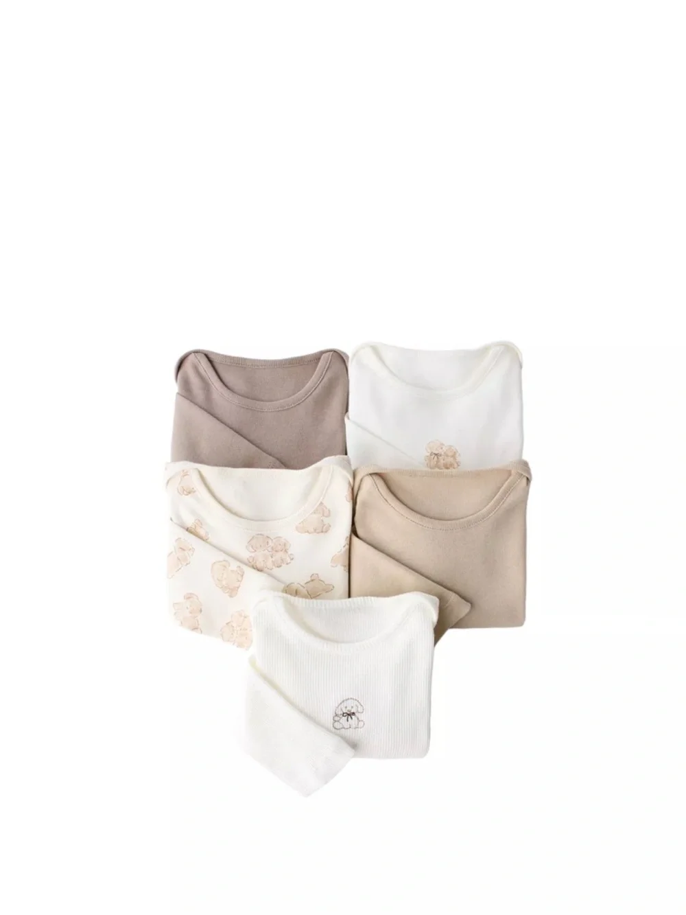 Zara Neutral Baby Bodysuit Set - Cream, Beige & Taupe. like new